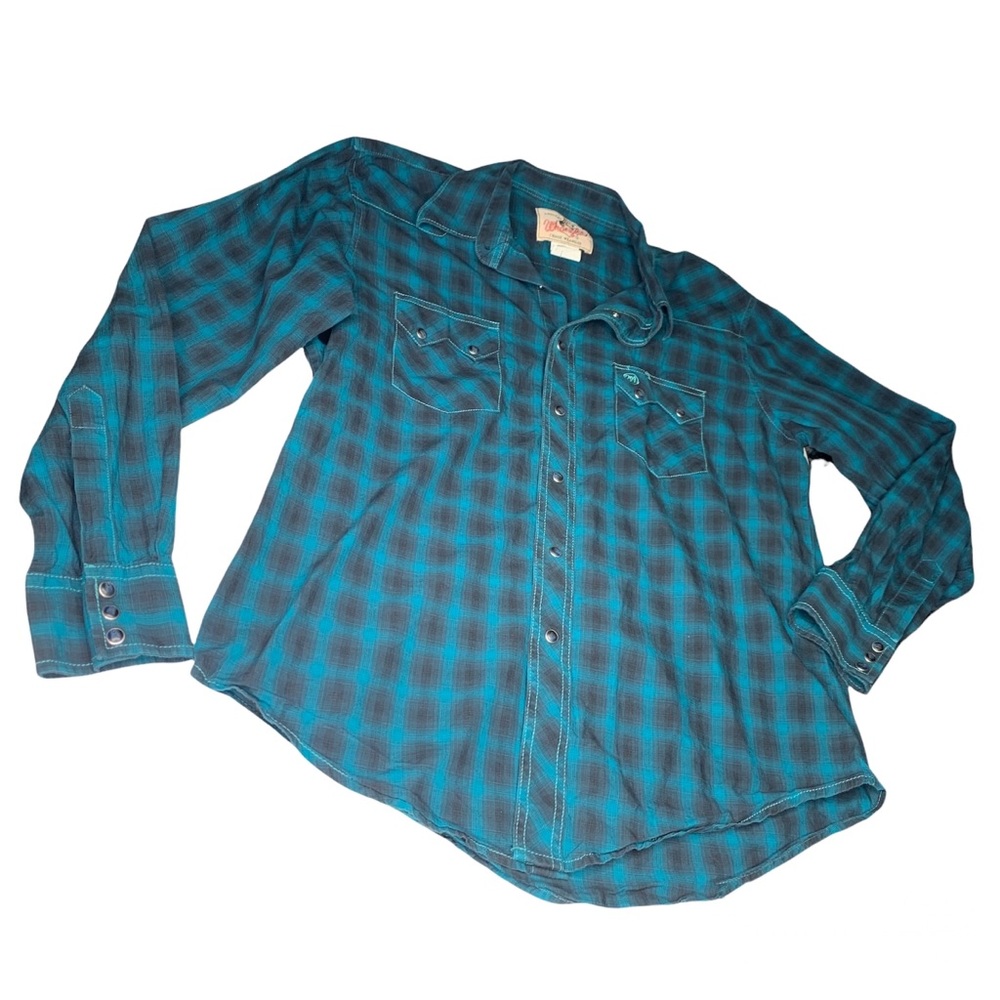 Vintage Wrangler  “American Cowboys Choose Wrangler” Snap Button Down Shirt